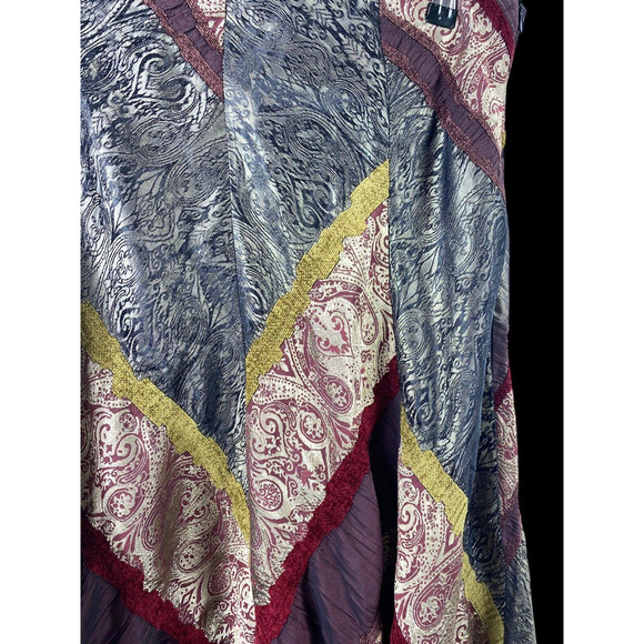 Coldwater Creek Skirt Medium Patchwork Gypsy Core Y2K Boho Artsy Mixed Fabrics - Picture 4 of 12